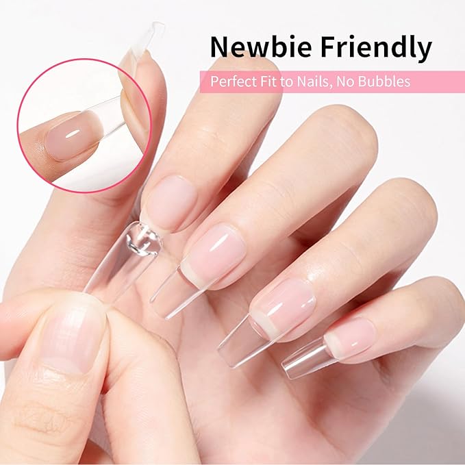JODSONE 2PCS 10ML Nail Glue Gel for Long Acrylic Extension Nail False Tips and Clear Press On Nails Repair Treatment Rhinestone, Girl Gift for Home Salon Beginner DIY