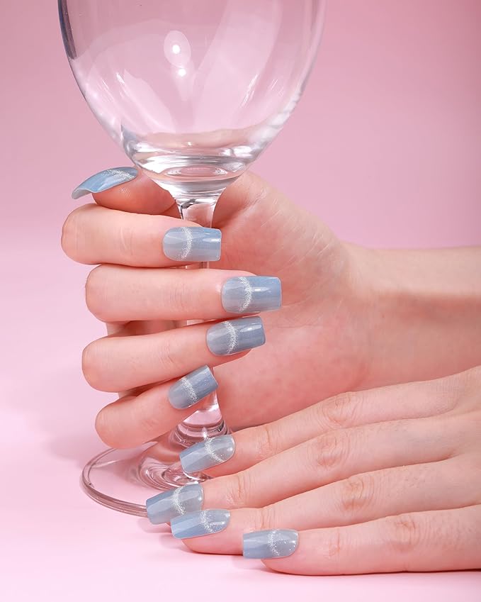 Semi Cured Gel Nail Strips - 20pcs Glaze Gel Stickers, Salon Quality DIY Wraps, Easy to Apply, UV Light Required