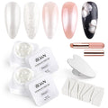 BQAN Ombre Gel Nail Polish Pearl Color, 2Pcs Patting Gradient Painting Gel with Nail Sponge & Silicone Brush & Palette for Ombre Nails Gradient Design, French Manicure DIY Nails Art