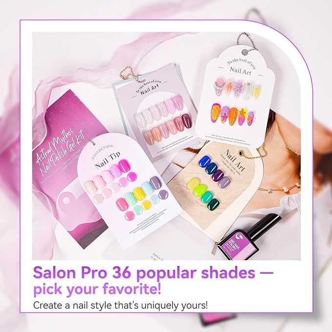 gelike ec Pro Gel Polish for Salon: 36 Colors Kit HEMA-FREE Highly Pigmented Formula Manicure Nail Art Design for Women 16ml Professional Bottles