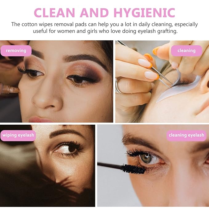 600pcs Cotton Cleaning for Eyelash Extension Removal Practical Tool for Daily Cleaning for Beauty Salons and Home Use Convenient Travel