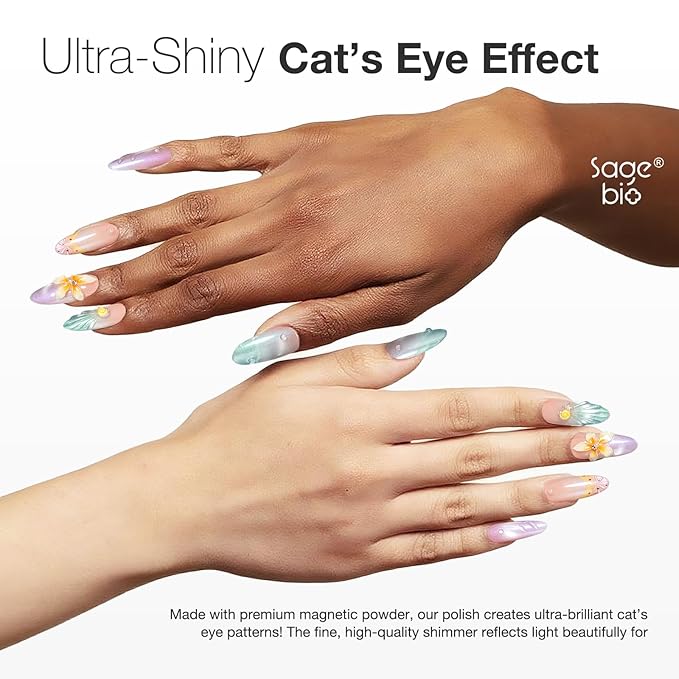 15ml Cat Eye Gel Nail Polish with Magnet Shimmer Glass Bead Effect 08