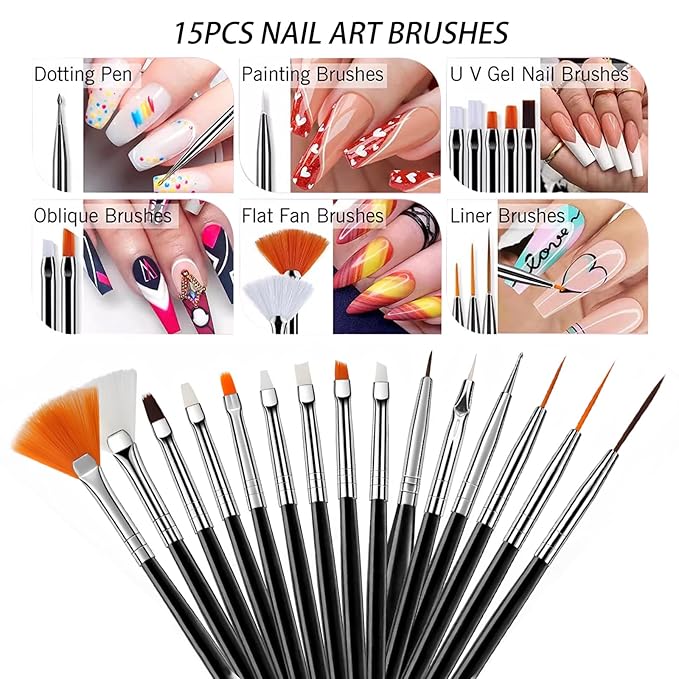 Professional Nail Art Brush Dotting Tools Kit (N31 Black)