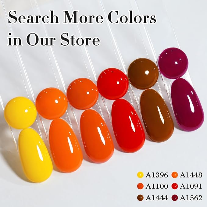 Double Rhythm 0.50 OZ Gel Polish Hema Free Same Color Same Bottle Golden Round Translucent Neutral Natural Milky 15 ML Jelly UV Polish Art DIY at Home (Red-C1091)