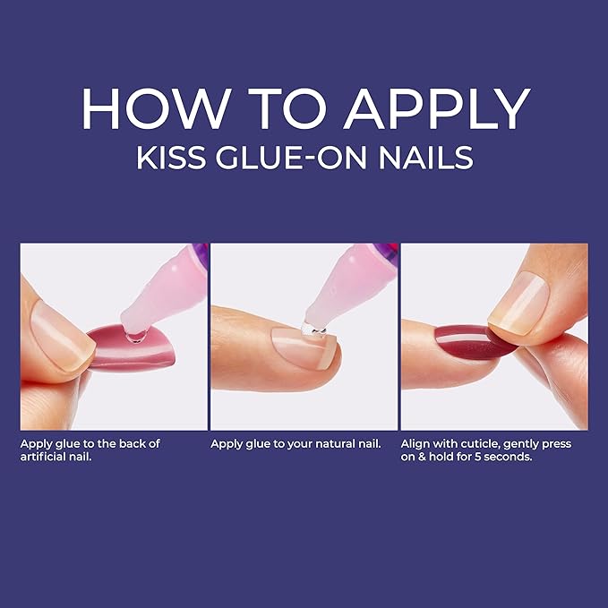 KISS Gel Fantasy, Press On Nails, Nail glue included, 'Hottiest Thing', White, Short Size, Coffin Shape, Includes 28 Nails, 2g glue, 1 Manicure Stick, 1 Mini File