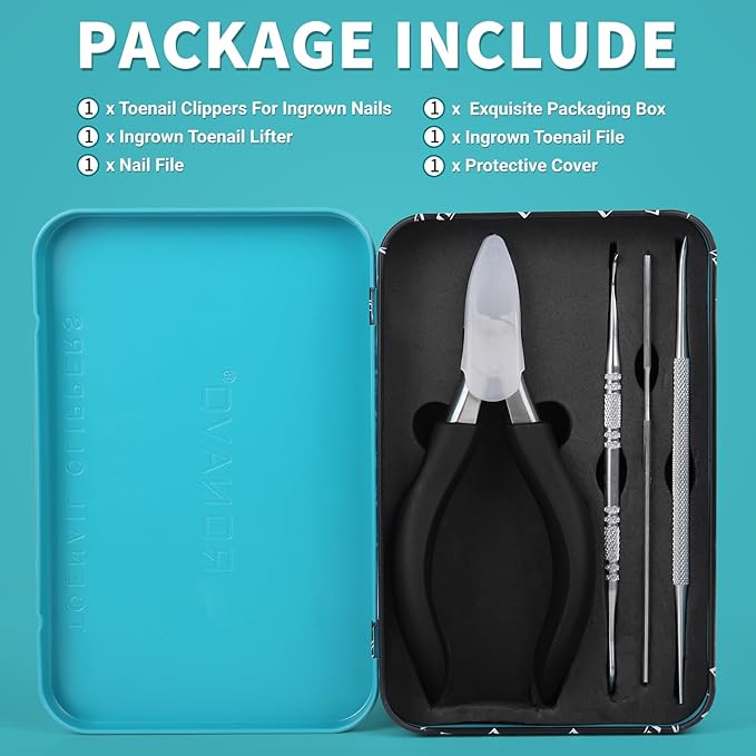 Toenail Clippers for Ingrown & Thick Toenails - Heavy Duty Toe Nail Clippers for Remove Side Ingrown Toenail with Angled Sharp Blades, Professional Pedicure Tool with Long Handle for Seniors & Men
