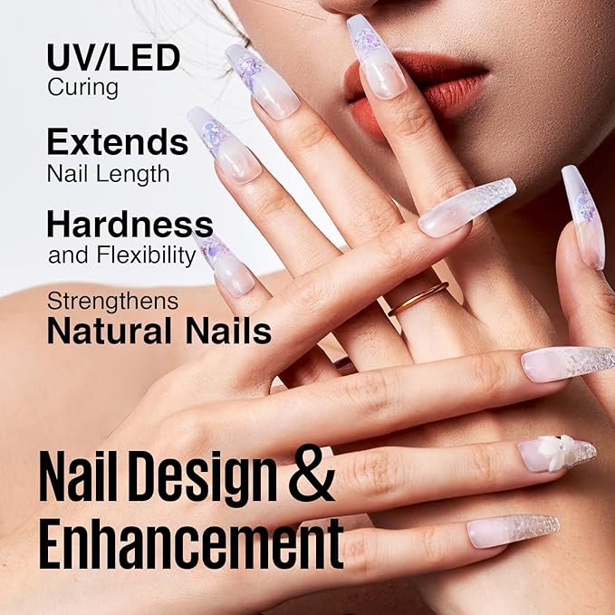 MEFA Builder Gel for Nails, Transparent UV Gel for Nail Extension and Sculpting, Strengthening Nail Art Manicure UV Builder for Nail Salons, 15g