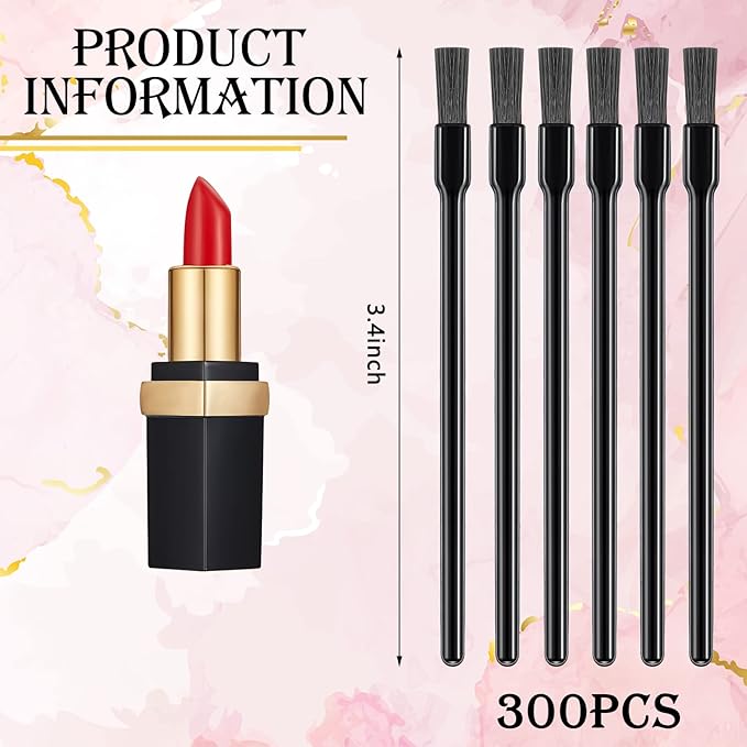 Shappy 300 Pieces Disposable Lip Gloss Brushes, Lipstick Wands Applicator, Disposable Nail Brushes, Multifunctional Makeup for Women