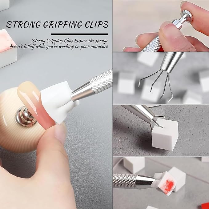 Gradient Ombre Nail Polish Kit, 9 Colors, 100 Sponges, French Manicure Tool Set with Stickers (Rainbow Rush Ombre Set #11)