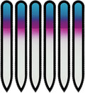 Mont Bleu Rainbow Crystal Nail File in Black Pouch - Czech Tempered Glass - Handmade in Bohemia (Czech Republic)
