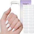 Semi Cured Gel Nail Strips – Real Gel Nail Polish Wraps for Brittle Nails | Waterproof Long Lasting Easy Peel-Off Removal | Hema-Free | 20-Piece Solid White Salon Sticker Kit with UV Lamps