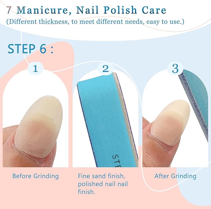 6-Pack All-in-One Nail Buffer - Effortlessly Create Smooth and Shiny Nails