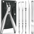 6PCS Ingrown Toenail Treatment Set, Professional Pedicure Tools for Feet, Ingrown Toenail Removal Kit with Leather Case Foot Nail Care Tools Manicure Set for Ingrown Toenails Calluses Corn & Dead Skin