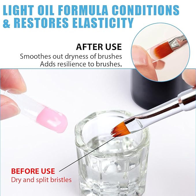 Poly Gel Slip Solution Set, 4Oz Liquid with Dual-Ended Spatula Brush Glass Cup Cotton Pad, Anti-Stick Liquid Brushes Cleaner for Nail Extension Gel