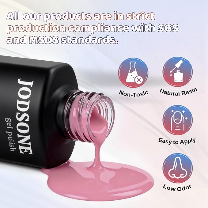 JODSONE 32 Colors Gel Nail Polish Kit with U V Light Base Coat Matte Glitter Top Coat Soak Off Manicure Tools Manicure Salon DIY at Home