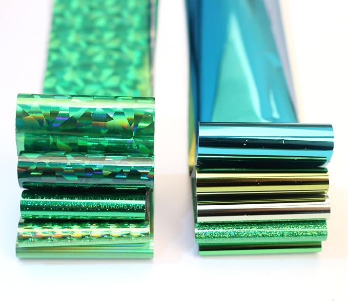 10 Roll Green Nail Foil Stickers Sheet Decals for St. Patrick's Day Foil Nail Art