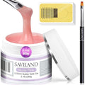 Saviland Builder Nail Gels Kit - 60 g Nudes Pink Nail Extension Gel Set Nail Strengthen Hard Gel Nail Art Manicure Set with Acrylic Nail Brush & 100PCS Nail Forms for Beginners