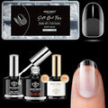 modelones 500PCS Extra Short Oval Round Nail Tips with 3PCS Nail Glue Gel