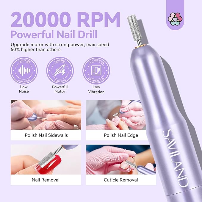 SAVILAND Acrylic Nail Kit with Drill: Professional Salon Nails Kit with Everything Acrylic Powder and Liquid Set Nail Brush Forms Top Gel & Manicure Tools Kit for DIY Extension Carving Home Use