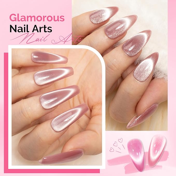 MelodySusie Cat Eye Gel Nail Polish Magnet Set, 2 in 1 Scissor-shaped Nail Magnet Tool,French Effect Cat Eye Magnet, Nail Design Tools for Salon and DIY at Home