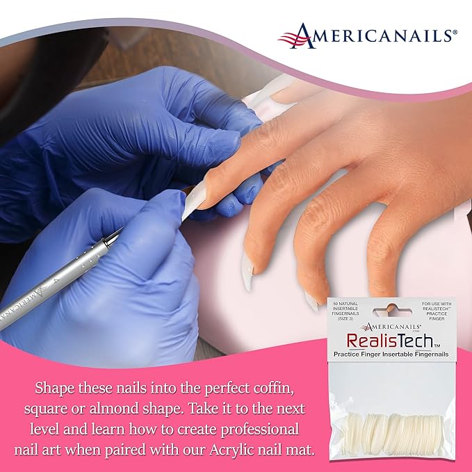 Americanails RealisTech Practice Finger Insertable Fingernails 50ct