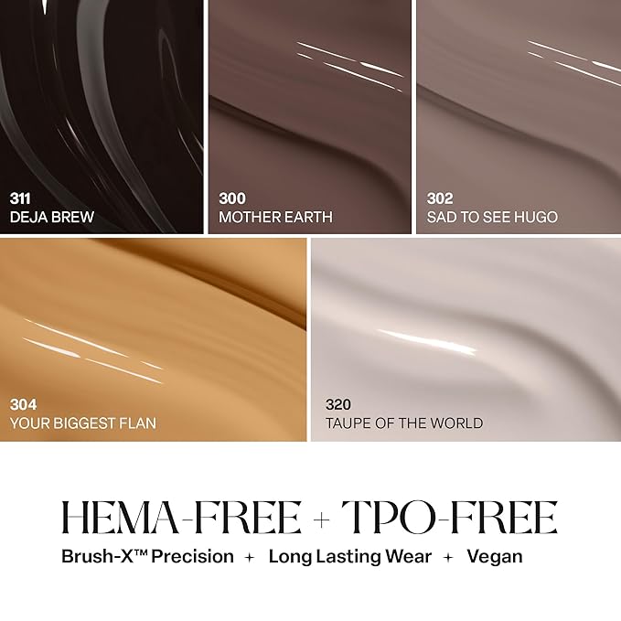 APRÉS Gel Couleur Combo Set, 5 Color Gel Nail Polish, HEMA-Free & TPO-Free, Bright Nude Pastel Colors with Brush-X Nail Art Brush (Clay & Cashmere)