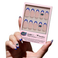 Glamnetic x Fanatics Press On Nails - Florida Gators | Short Almond Fake Nails, Collegiate Gators Blue French Tips, College Nails, Salon-Quality | 15 Sizes - 30 Nail Kit with Glue
