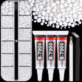 6000Pcs Resin Rhinestones for Bedazzling with 3Pcs B7000 Jewelry Glue, 1 Box White Flatback Rhinestones for Crafting Crafts DIY, Crystals Gems for Clothing Shoes Tumblers Nail Art Makeup