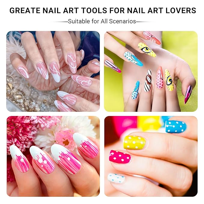 Resin Nail Art Palette with 6 PCS Nail Art Brushes,Nail Polish Mixing Palette Nail Design Brush Sets, Professional Nail Art Tools for Drawing Painting 3D Design Salon & DIY Use
