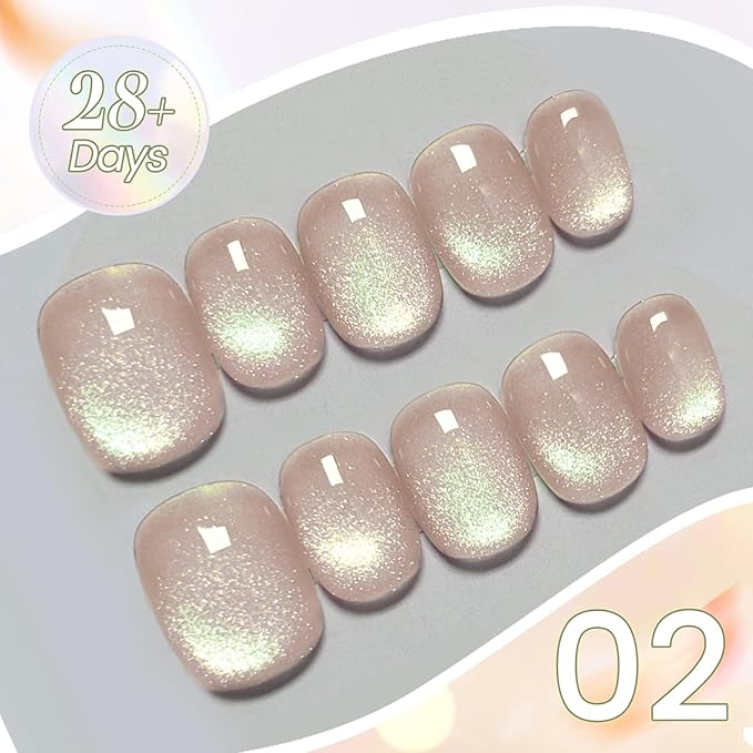 Born Pretty Cat Eye Magnetic Gel Nail Polish Shimmer Glitter Holographic Aurora Spring Summer Pink Green Blue Translucent Gel Polish Set Manicure Nail Art DIY at Home