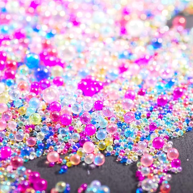 3D Colorful Nail Caviar Beads Nail Art Micro Bubble Pixie Beads 50G