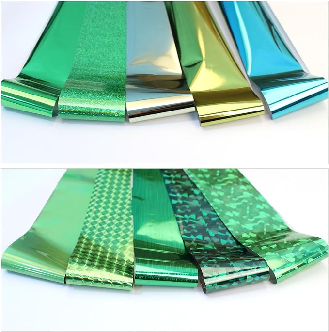 10 Roll Green Nail Foil Stickers Sheet Decals for St. Patrick's Day Foil Nail Art