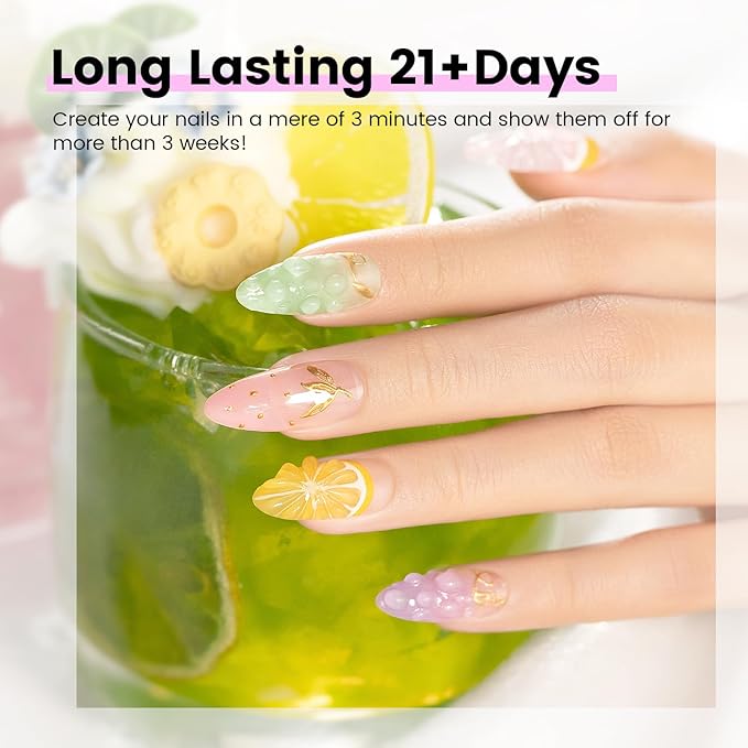 RARJSM 3D Sculpting Gel Clear Painting Gel Polish Nail Art Designs No Wipe Chrome Nail Powder Nails Charms Rhinestone Decoration Adhesive Glue Drawing Painted Sculpture Hard Gelpolish Curing Requires