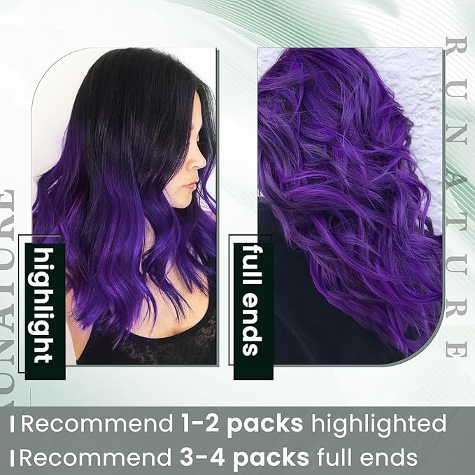RUNATURE U Tip Human Hair Extensions Purple Hot Fusion Hair Extensions Straight U Tip Keratin Hair Extension Human Hair Purple Pre Bonded for Party 14Inch 20g 25s