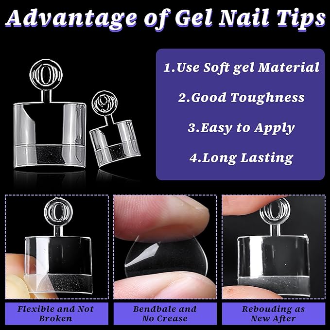 600pc French Fake Toenails Gel Toe Nail Tips Clear Press on Toenail Short Square, Half Cover Toes Fake Nails Tips Clear Gel Toenails Extrension False Toe Nail Press ons Feet Artificial Toenail Tip