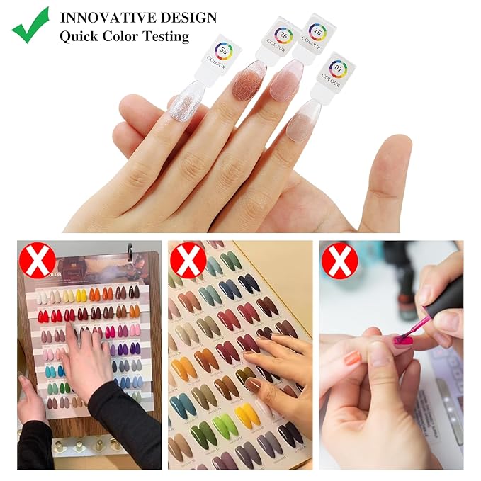 180 Magnetic Nail Color Book,Leather Magnetic Color Display Book with 192 Magnetic Tips & 1-180 Number Labels,Perfect for Nail Polish Nails Art Design(Pink)