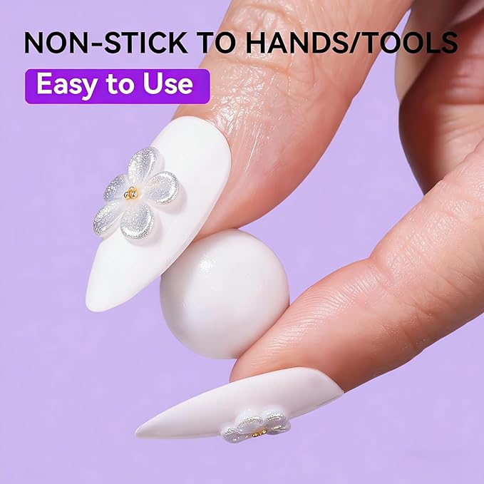 Makartt 3D Gel Nail Art for Nails Starter Kit: Clear and White 3D Sculpting Gel Non-Sticky Molding Carving Glue Extension Builder DIY Manicure Gold & Silver Chrome Powder Solid Soak Off Hard Gels