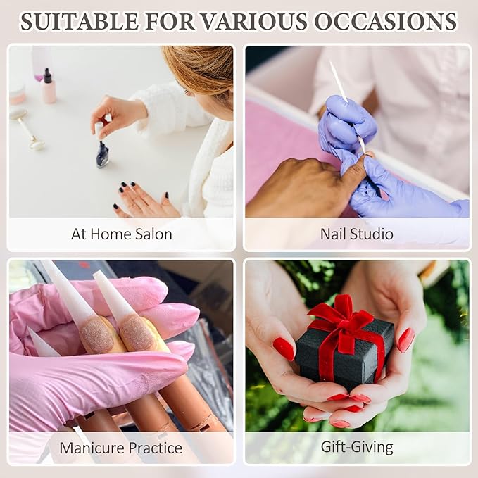 5 Sets Manicure Prep Kit for Travel Home, Portable Basics 7 in 1 Nail Salon Pedicure Tools, Sponge Toe Finger Separators, Nail File, Cuticle Pusher, Wood Stick & Handle Grip Brush