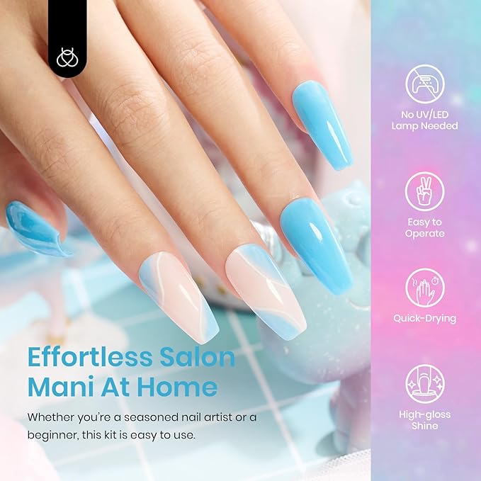 Beetles Dip Powder Nail Starter Kit 20 Colors Pastel Nude Blue Pink Glitter 36pcs Dipping Powder Set for Nail Art with Base Top Coat DIY Salon Complete Accessories Dreamy Town Collection