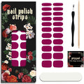 Nail Polish Strips (No UV Lamp Needed) - 22 Pcs Salon Quality Gel Nail Stickers - Long Lasting Wraps (Neon Pink Allure)