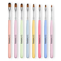 Gel Nail Brush, 8Pcs Acrylic Nail Sculpting Brush for Salon at Home DIY Manicure with Tips Builder Brush Pen and Structure Gel Brush