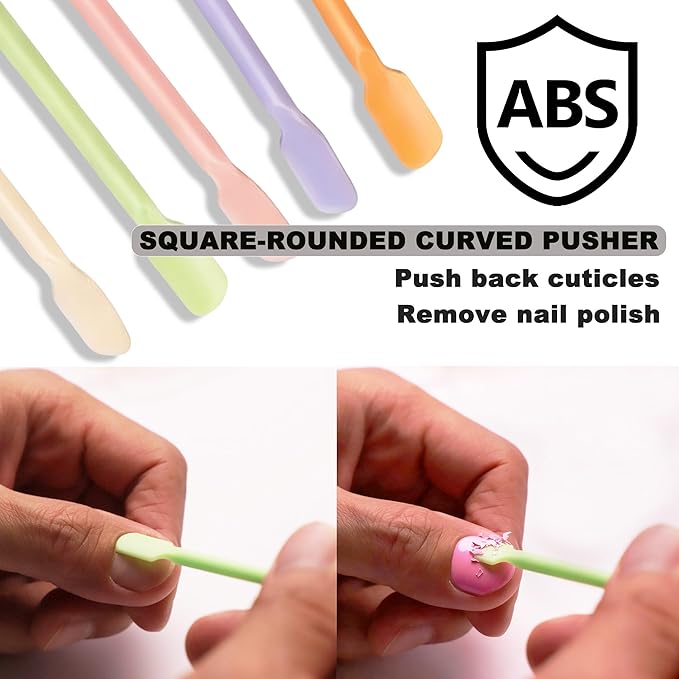30Pcs Plastic Cuticle Pusher, Small Dual-end Dead Skin Nail Pusher Nail Dirt Cleaner Tool Gel Polish Remover Tool, Gentle Plastic Pusher, Manicure Tool