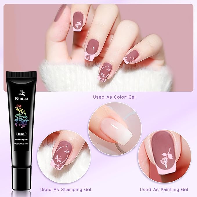 Biutee Nail Stamping Kit 2Pcs Nail Art Stamping Plates 4Pcs Stamping Gel Polish French Tip Nail Stamp Kit 110 Patterns with Silicone Stamper Scraper Large Lace Stamp Template Holiday Gift for Women