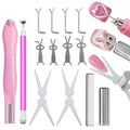 14pcs Cat Eye Magnets, 3-in-1 Heart Magnet for Nails, Flower Magnet, Cylindrical Rectangular Magnet+Scissor-Shaped Plates+Y-Shaped Brackets+Bunny-Shaped Plates for French Heart Bunny Effect