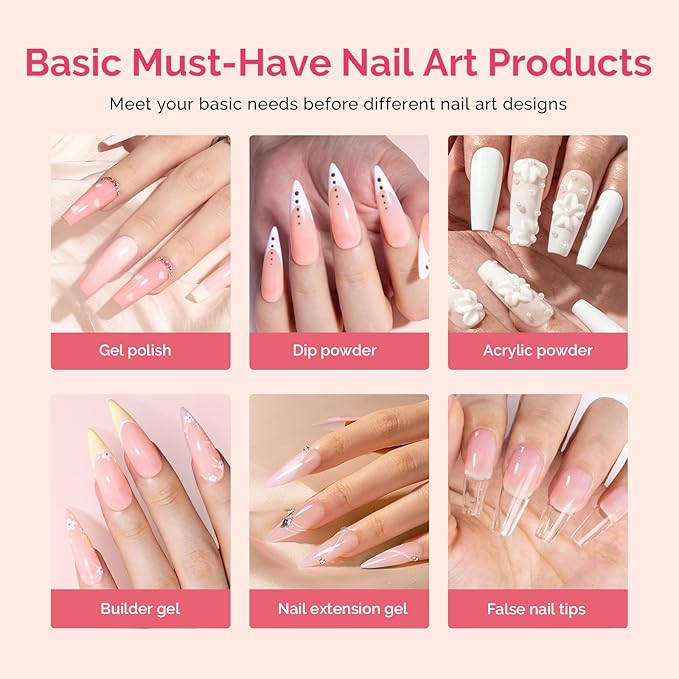 MelodySusie Top Coat Base Coat Nail Dehydrator and Primer Set Long Lasting Shine Nail Polish Art Design Manicure Kit Perfect Gifts for Women Girls 4 Pcs 15ml Clear