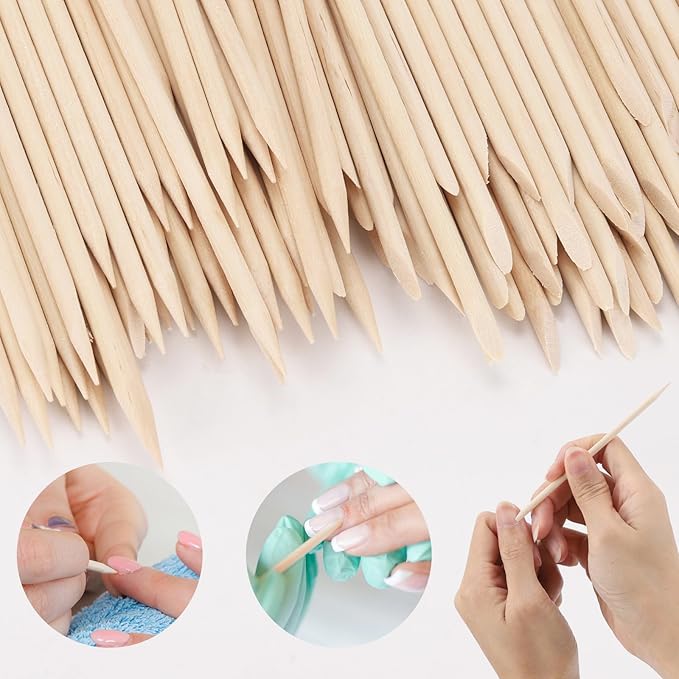 273Pcs Toe Separators Set- Nail Spa Party Tools, Mini Nail Files Buffers Block, Orange Nail Sticks Pedicure Wood Cuticle Pushers