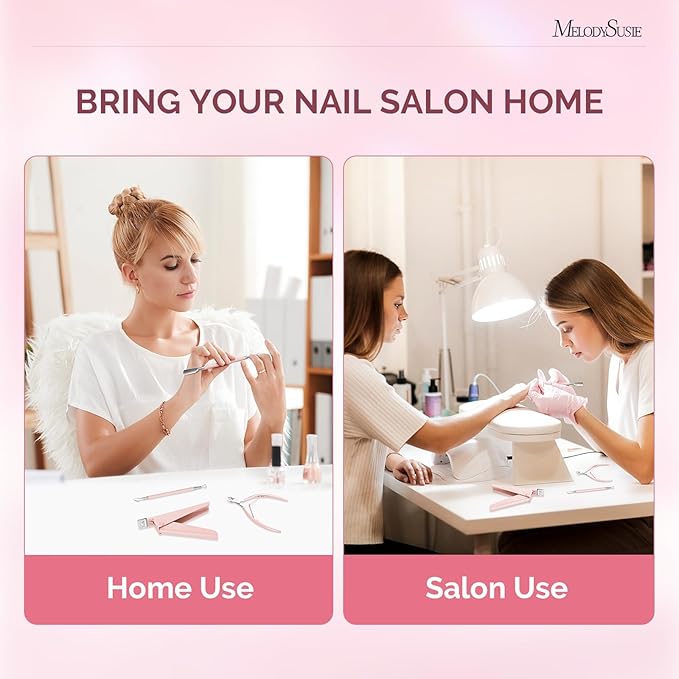 Melodysusie 4 in 1 Acrylic Nail Clippers Set, with Cuticle Trimmer and Dual-Ended Cuticle Pusher Remover, Stainless Steel Acrylic Nail Cutter Set, Pedicure Manicure Acrylic Nail Tools for Home Salon