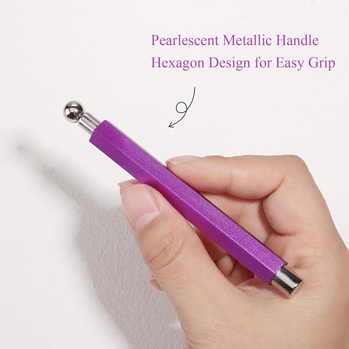 3-in-1 Cat Eye Nail Magnet Tool with Heart Magnet, Double-Ended Cylindrical & Ball Magnets for Cat Eye Gel Polish Glass Bead Nail Effects Manicure Supplies imanes para uñas (Purple)