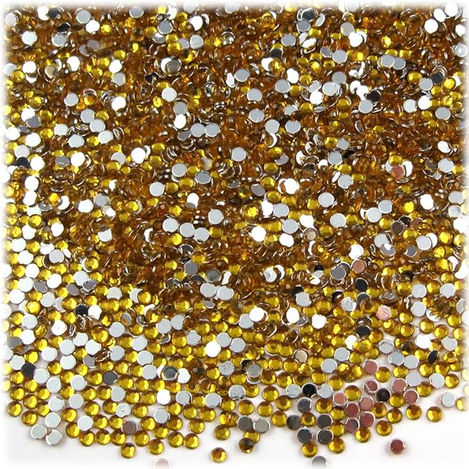 The Crafts Outlet 5,000pc Flatback Acrylic Rhinestones Round 2mm Tiny for Nails - Jet Black