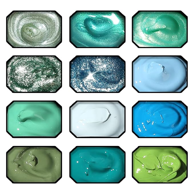 Sponge Pat Gel Nail Polish Palette, 12 Colors Blending Ombre Gel Polish Gradient Painting Nails Art, No Wipe, UV/LED Cured (12 Colors E)